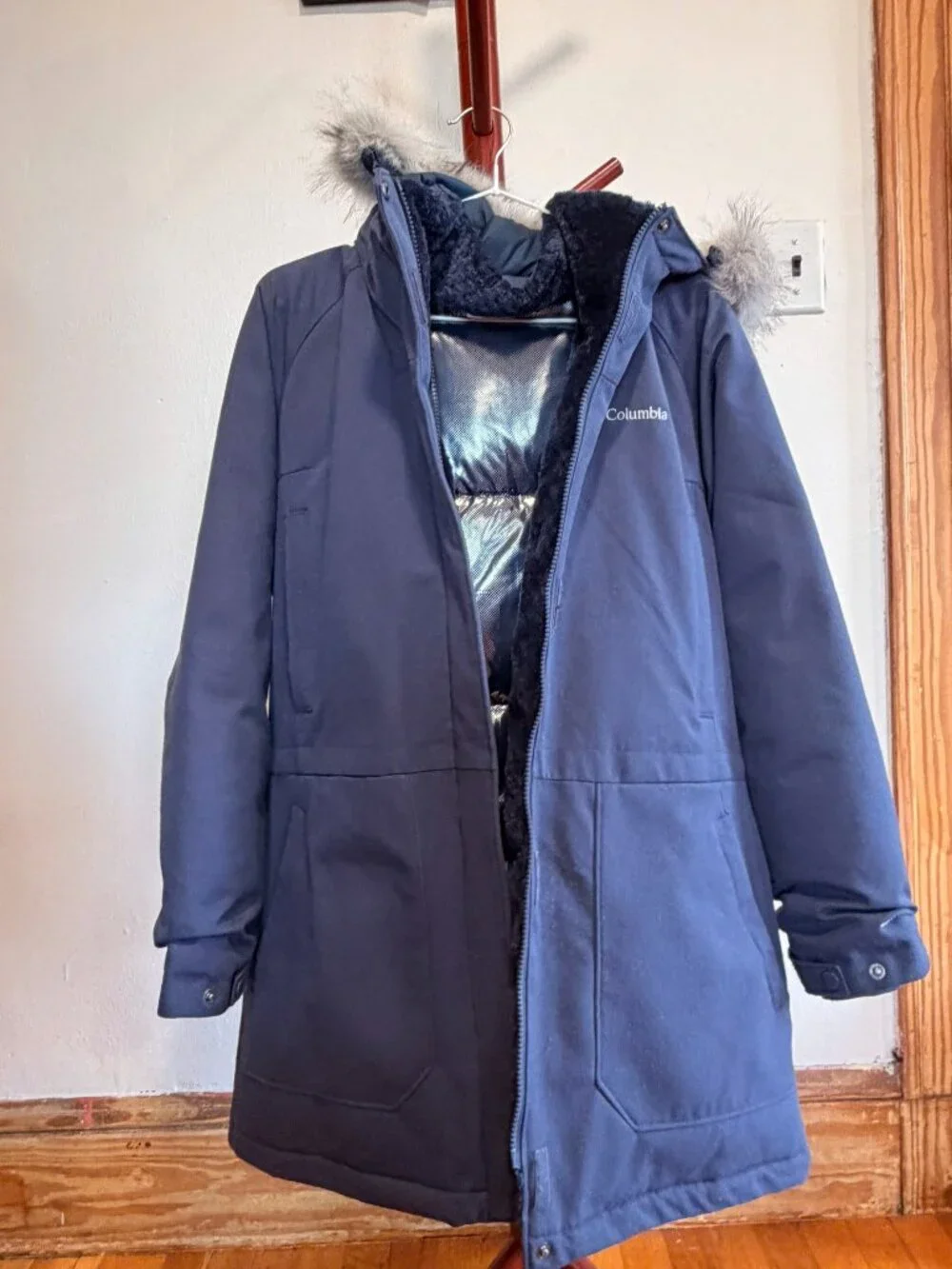 Columbia Girls XL Boundary Bay Down Parka (Fits Women’s 2-4 / S) Dark Navy
